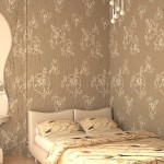 Интерьер спальни с обоями двух видов