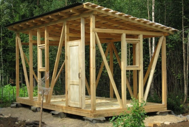 Каркас бытовки с крышей