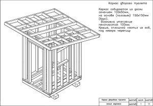 Чертеж дачного туалета