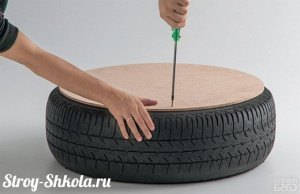 Крепим фанерный лист к шине