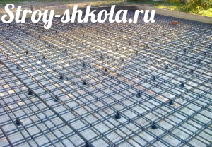 Образец установленной арматуры для фундамента
