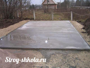 Образец залитого фундамента