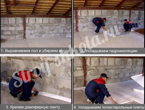 Подготавливаем пол к установке полистирольных плит