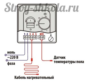 Подключение терморегулятора