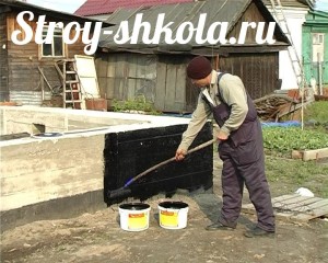 Процесс гидроизоляции фундамента