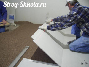 Укладка плит на керамзит