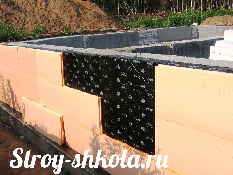 Утепление фундамента пеноплексом