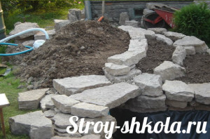 Выкладываем альпийскую горку из камней